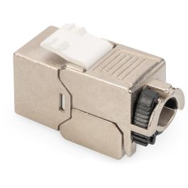 Digitus Keystone Jack Cat6a Apantallado con Organizador de Cables Inteligente, Set 24 Unidades, Plata