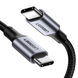UGREEN Cable USB-C a USB-C Trenzado 1m, Carga Rápida 100W, 480Mbps, Reversible, Diseño de Aluminio, Negro y Plata Precio: 32.69000009. SKU: B1AKYNFFBD