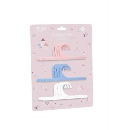 Muñecas Arias Set 12 Perchas Plástico Rosa Azul Blanca