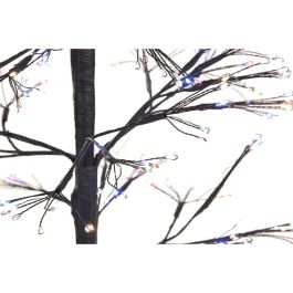 DKD Home Decor Árbol de Navidad Moderno Negro con Iluminación LED Multicolor, 180 cm de Altura y Estructura Metálica (50x50 cm Base)