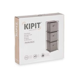 Kipit Estantería de Metal con 3 Cajones de Tela TNT Gris - Medidas: 34.5 cm Ancho, 34.5 cm Fondo, 100 cm Alto (6 Unidades) Kipit Estantería de Metal con 3 Cajones de Tela TNT Gris - Medidas: 34.5 cm Ancho, 34.5 cm Fondo, 100 cm Alto (6 Unidades)