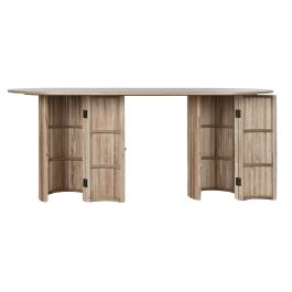 DKD Home Decor Mesa Ovalada Comedor Balines Natural Madera Paulownia y MDF 180 x 90 x 75 cm