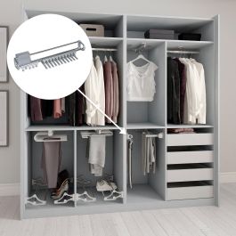 Emuca Corbatero lateral extraíble Self, Acero y Plástico, Pintado aluminio