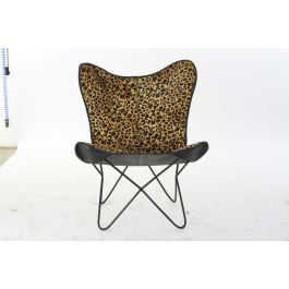 DKD Home Decor Silla Colonial Negro Marron Metal Piel 70 x 93 x 73 cm