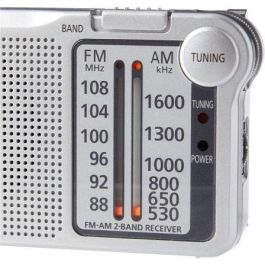 Panasonic Radio Portátil AM/FM con Altavoz y Entrada para Auriculares, Plata