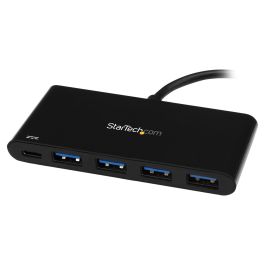 StarTech Hub USB 3.0 de 4 Puertos con PD 2.0 - 5Gbps - Negro - USB Tipo C / USB Tipo A