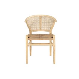 DKD Home Decor Silla Horeca Rústica Natural 48 x 80 x 56 cm Olmo y Ratan Colección Rustic Fuyang