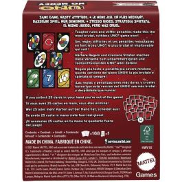 Mattel Juego de Cartas Uno No Mercy. La edición más despiadada con reglas y cartas especiales, ideal para mayores de 5 años. Español/Portugués.