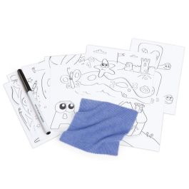 Smoby - Pizarra portátil - 3 usos diferentes - Incluye: 1 rotulador borrable, 4 páginas para colorear y 1 paño - Fabricado en Francia