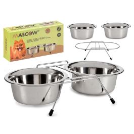 Mascow Set 2 Comederos Acero Inoxidable Grado 304 para Mascota 800 ml Antideslizante Plata 35 x 18 x 9 cm (12 Unidades) Precio: 66.50000038. SKU: S3608582