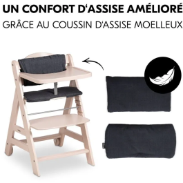 Hauck Trona Evolutiva Beta+ Madera FSC Arnés 5 Puntos Ruedas De 6 Meses a 90 kg HAU1715730458756 Blanca