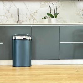Kitchen Move Cubo de Basura Automático MAJESTIC para Cocina 58 L Acero Inoxidable Gris Mate con Reborde