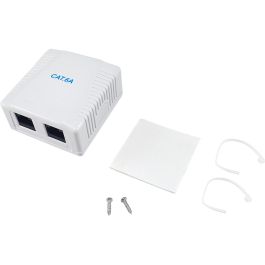 Equip Roseta Superficie RJ45 Cat.6A UTP 2 Puertos Color Blanco