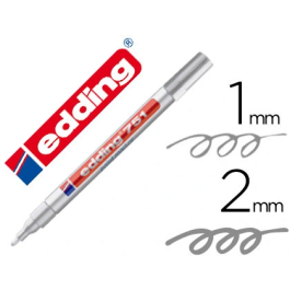 Edding Marcador Permanente Tinta Opaca 751 Plata Set de 10 (Set de 10) Precio: 29.49999965. SKU: S8421344