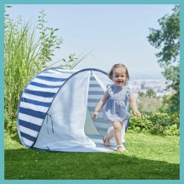 Babymoov Tienda Anti-UV SPF 50+ Mariniere con Mosquitera Integrada Pop-Up Ligera Repelente Agua y Bolsa Transporte