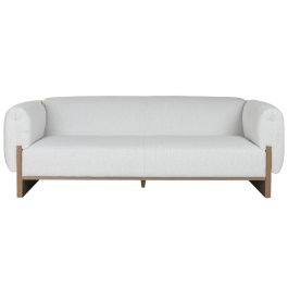 DKD Home Decor Sofá Scandi de Poliéster y MDF Gris Marrón 220 x 95 x 77 cm