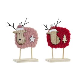 DKD Home Decor Decoración Navideña Tradicional Figuras Surtidas Reno, Estrella y Árbol - Madera y Poliéster, Colores Rosa y Rojo, 4x17x12 cm (4 Unidades) Precio: 6.2073. SKU: B1AANMP7GF