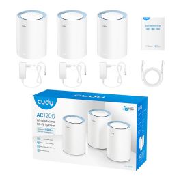 Cudy AC1200 Sistema de Malla Wi-Fi 5 (802.11ac) Doble Banda Blanco 3 Piezas