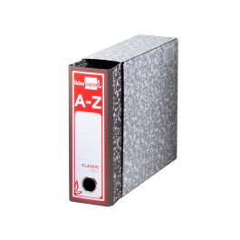 Liderpapel Classic Red Caja Archivador Cuarto Gris Carton Entrecolado 75mm Mecanismo Palanca 80mm Lomo