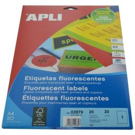 Apli Etiqueta Adhesiva 02879 210x297 mm Fluorescente Naranja DIN A4 Láser Caja 20 Hojas Precio: 11.68999997. SKU: S8400922