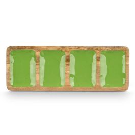 Bandeja Rectangular 4 Espacios Madera Mango Verde Giftdecor 46x17x3 cm (6 Unidades) Bandeja Rectangular 4 Espacios Madera Mango Verde Giftdecor 46x17x3 cm (6 Unidades)