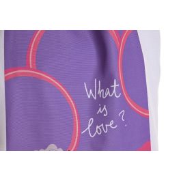 DKD Home Decor Bolsa Love is in the Air 23 Urban Multicolor Blanco Canvas Poliester 43 x 15 x 40 cm (4 Unidades)