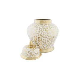 DKD Home Decor Tibor Colonial Porcelana Blanco Dorado 22 x 30 x 22 cm