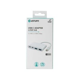 eSTUFF Hub USB-C a 2x USB 3.0 y 2x USB-C 3.1 para Laptop/Tablet