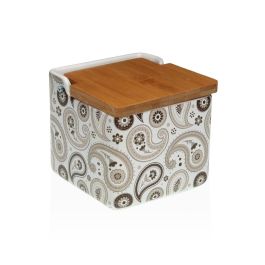 Versa Salero Tapa Bambú de Cerámica Glob 12.2 x 11.5 cm (4 Unidades)