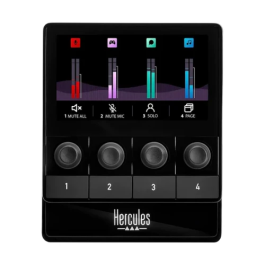 Hercules Audio Controller Stream 100 Negro con 4 Botones Programables para Windows 10/11
