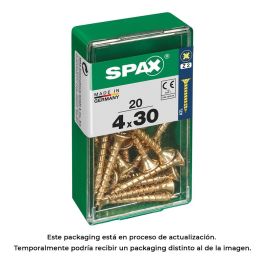Spax 4081020400301 Tornillo Universal Rosca Completa Madera Cabeza Plana Yellox 4,0x30mm Ranura Z2 4CUT - Caja 20 unidades