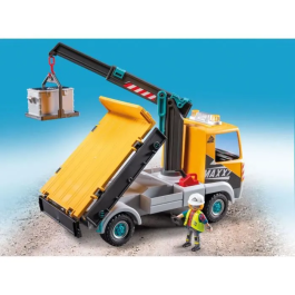 Playmobil 71750 Camión Grúa, Trabajador y Accesorios - Juego de Construcción