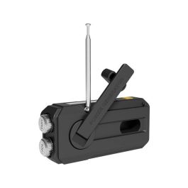 Sandberg 2000 Radio All-in-1 Supervivencia Compacta y Robusta, Powerbank, Altavoz, Linterna, Carga Solar y Manivela