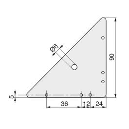HERRAJES ALK Escuadra Colgador Cartabón Galvanizado 90x90