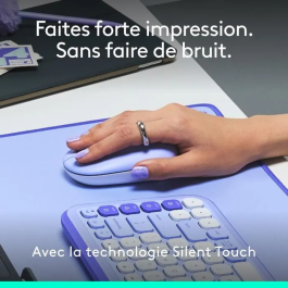 Logitech Pop Mouse Lila Ratón Inalámbrico Bluetooth, Personalizable, Multidispositivo, Alta Precisión, Color Lila