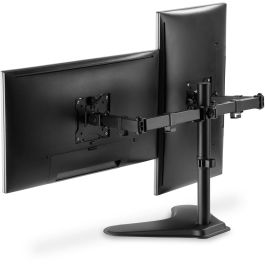 DIGITUS DA-90401 Soporte de escritorio para 2 Monitores de 15-32" hasta 8kg por pantalla, Stand Independiente, Negro
