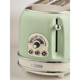 Ariete 155/14 Tostador Vintage 2 Ranuras Verde con Rueda Selectora de 6 Niveles y Bandeja Recogemigas