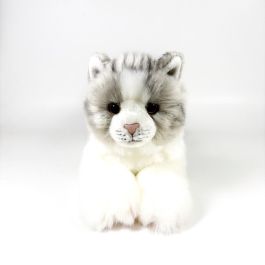 Peluche Gato Gris Y Blanco Tumbado 25Cm 939D00300 Bocalan