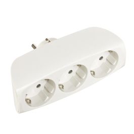 Adaptador triple 2p+t, 16a 250v~ entrada frontal, blanco (retractilado) Precio: 2.8900003. SKU: S7916871
