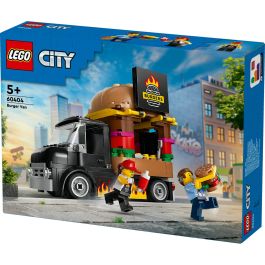 LEGO 60404 Camión Hamburguesería City, Puesto de comida móvil con forma de hamburguesa gigante y minifiguras +5 años