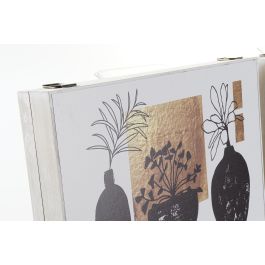 DKD Home Decor Jarrones Modernos MDF Negro Dorado Blanco 6 x 31.5 x 46.5 cm (2 Unidades)