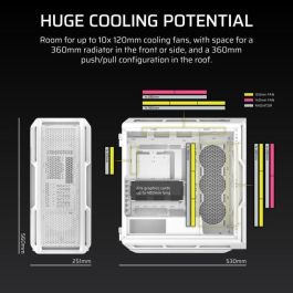 Corsair 5000T Midi Tower ATX Semitorre Cristal Blanca para Gaming y PC de Alto Rendimiento con RGB y Paneles de Vidrio Templado