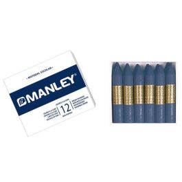 Manley Lápices de cera unicolor azul ultramar Nº 18, caja de 12 unidades - Suaves, resistentes a la luz, mezclables Precio: 2.50000036. SKU: B1B73MMM8N