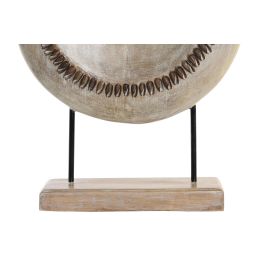 DKD Home Decor Decoración Balines Círculo Beige, Materiales: Albasia y Hierro, Dimensiones: 39x12x55 cm