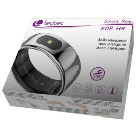 Leotec LESR02S11 Anillo inteligente rastreador de actividad y salud para Android/iOS | Monitor de ritmo cardíaco, sueño, oxígeno | 5 ATM Acero inoxidable Leotec LESR02S11 Anillo inteligente rastreador de actividad y salud para Android/iOS | Monitor de ritmo cardíaco, sueño, oxígeno | 5 ATM Acero inoxidable