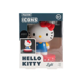 Wondee ICONS Lámpara Hello Kitty Icon Vestido Azul Lazo Rojo Figura Luminosa Escritorio/Estantería/Luz Nocturna Colección Regalo Fans 120x75x10mm