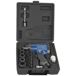 Scheppach Llave de Impacto Neumática 1/2" de 312 Nm y 7.000 rpm | Juego completo con 10 Vasos, Prolongador, Lubricante y Maletín