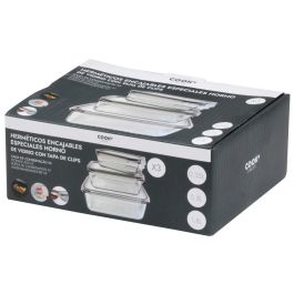 Cook Concept Juego de 3 Herméticos Horno Cristal con tapa 1,8L 0,8L 0,35L