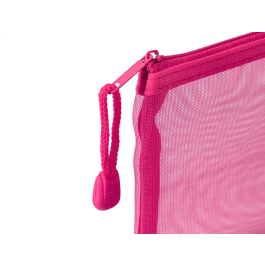 Liderpapel Bolsa zipper bag ticket poliester transpirable multiusos 230x115 mm rosa