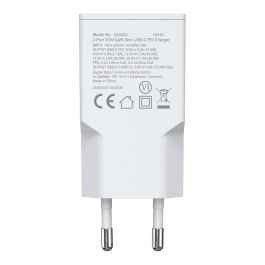 Equip 245524 Cargador USB-C GaN Slim 30W 2 Puertos (PD 3.0, QC 3.0) Blanco - Carga Rápida Compacta para 2 Dispositivos